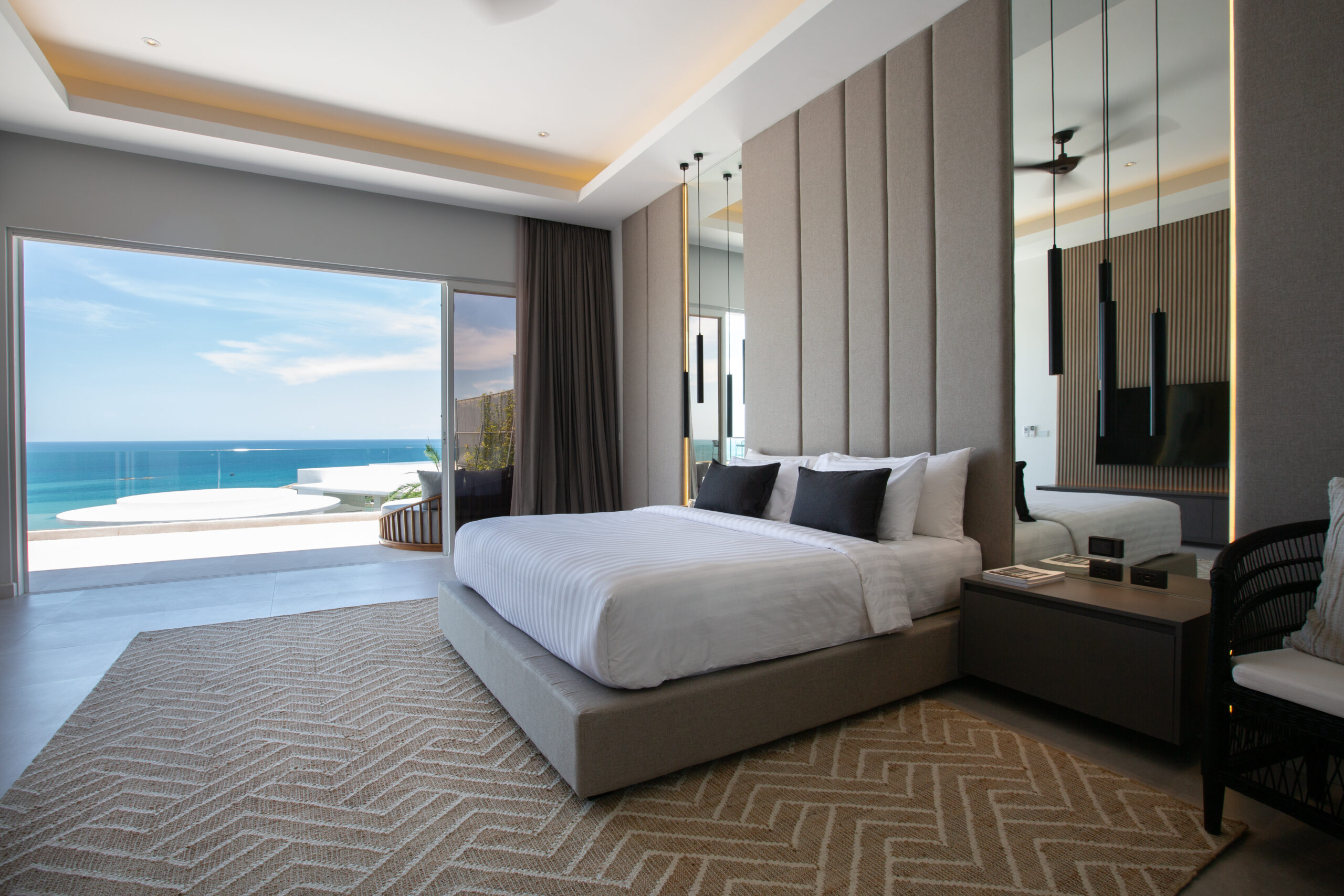Master bedroom at Villa Solana, a private and luxury 7 bedroom villa overlooking Tongson Bay, Koh Samui, Thailand